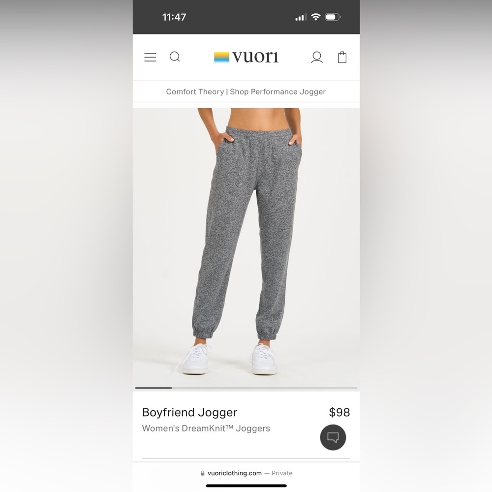 Vuori boyfriend joggers